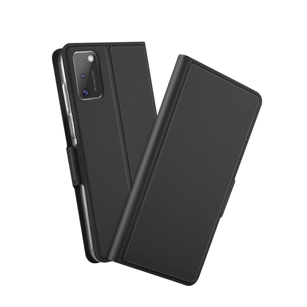 Image of Samsung Galaxy A41 Flip Wallet Cover Leder Tasche mit Magnetverschluss - Schwarz bei Apfelkiste.ch