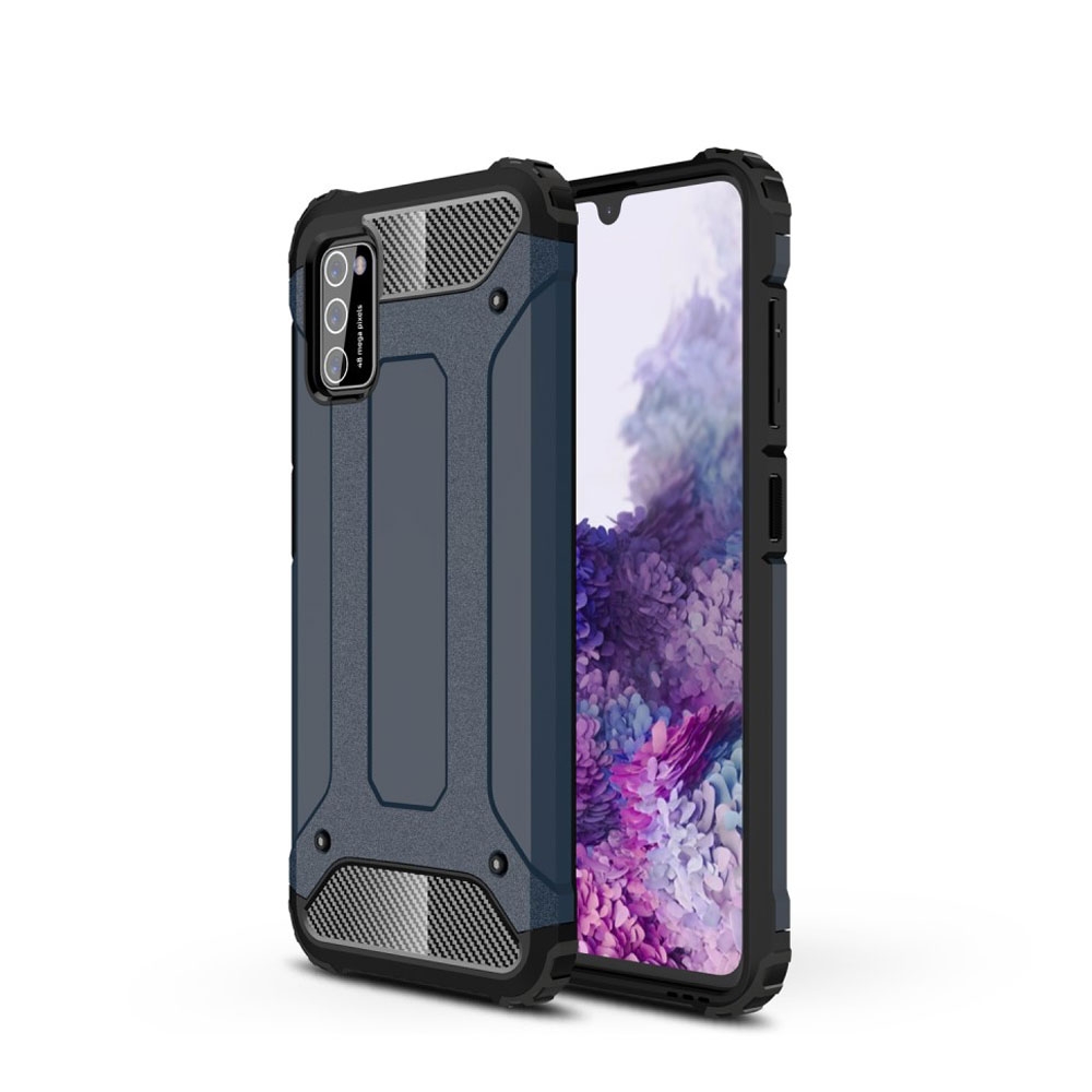 Image of Samsung Galaxy A41 Outdoor Hybrid Hardcase Hülle - Dunkelblau / Schwarz bei Apfelkiste.ch