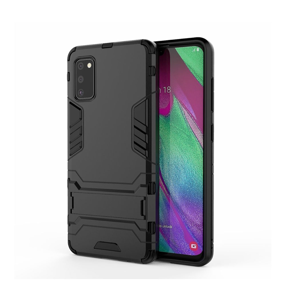 Image of Samsung Galaxy A41 Outdoor Hybrid Hardcase Hülle mit Aufsteller - Schwarz bei Apfelkiste.ch