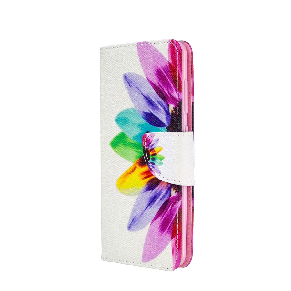 Samsung Galaxy A41 Leder Tasche Portemonnaie mit Kartenfächern Sonnenblume - Bunt