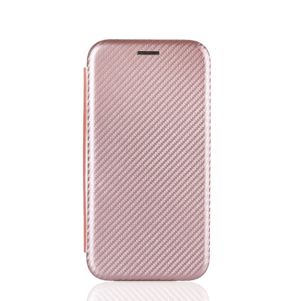 Image of Samsung Galaxy A42 5G Leder Tasche Flip Cover Carbon Look - Roségold bei Apfelkiste.ch