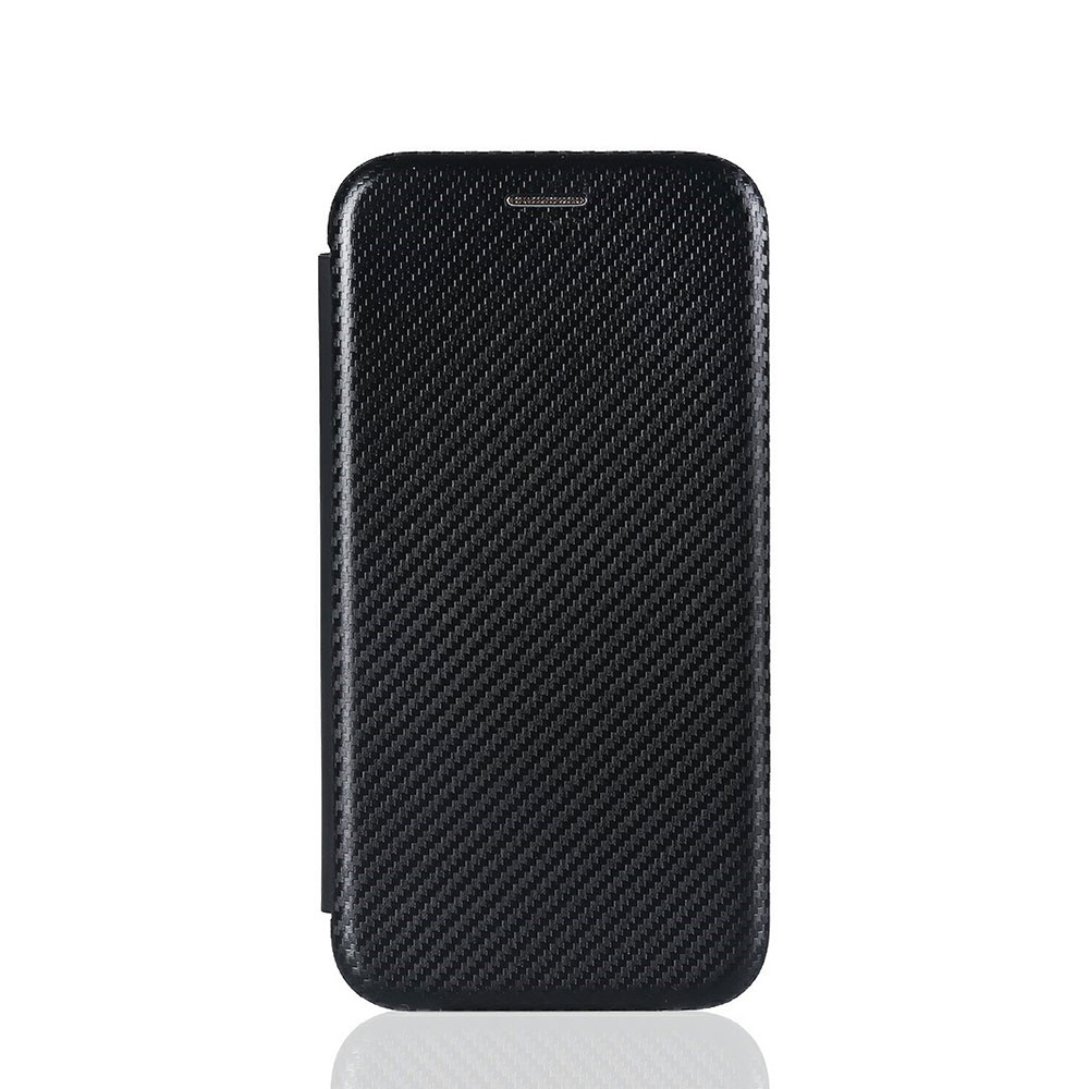 Image of Samsung Galaxy A42 5G Leder Tasche Flip Cover Carbon Look - Schwarz bei Apfelkiste.ch