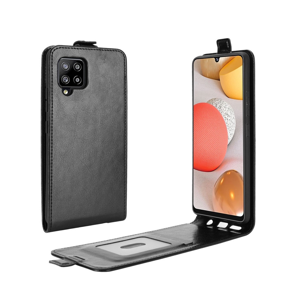 Image of Samsung Galaxy A42 5G Leder Tasche Flip Cover Vertikal Kartenfach - Schwarz bei Apfelkiste.ch