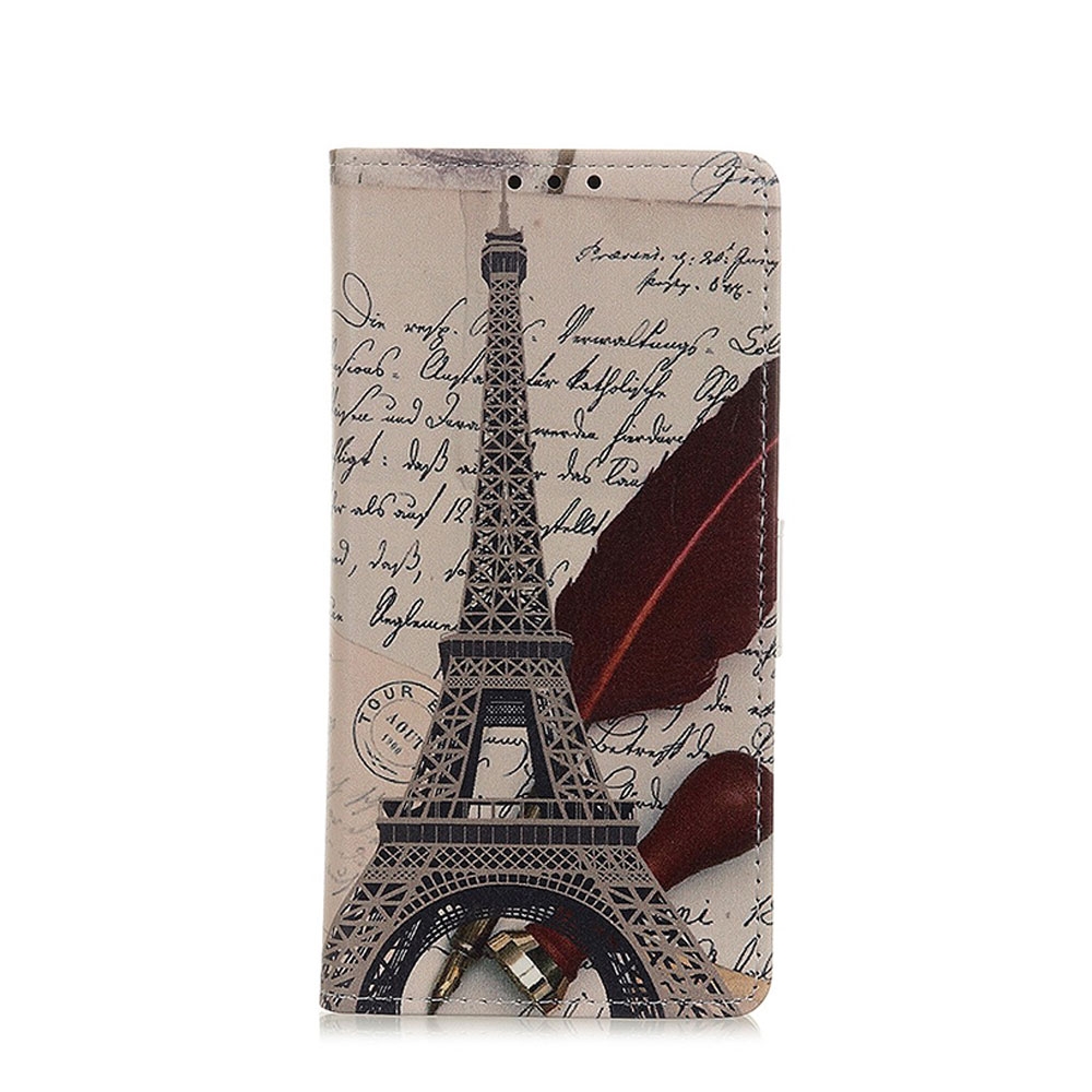 Image of Samsung Galaxy A42 5G Leder Tasche mit Kartenfächern Paris Eiffelturm bei Apfelkiste.ch