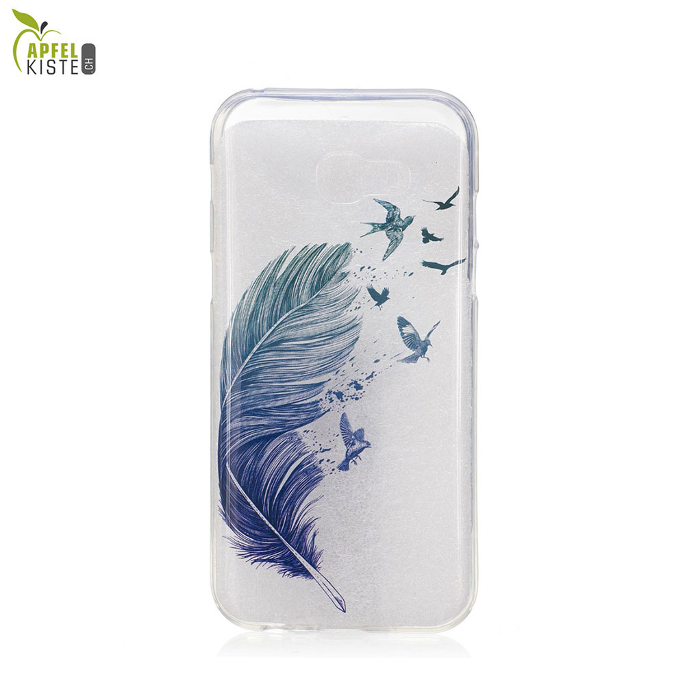 © - Samsung Galaxy A5 (2017) Gummi Case Hülle Ultra Thin Feather & Birds - Transparent