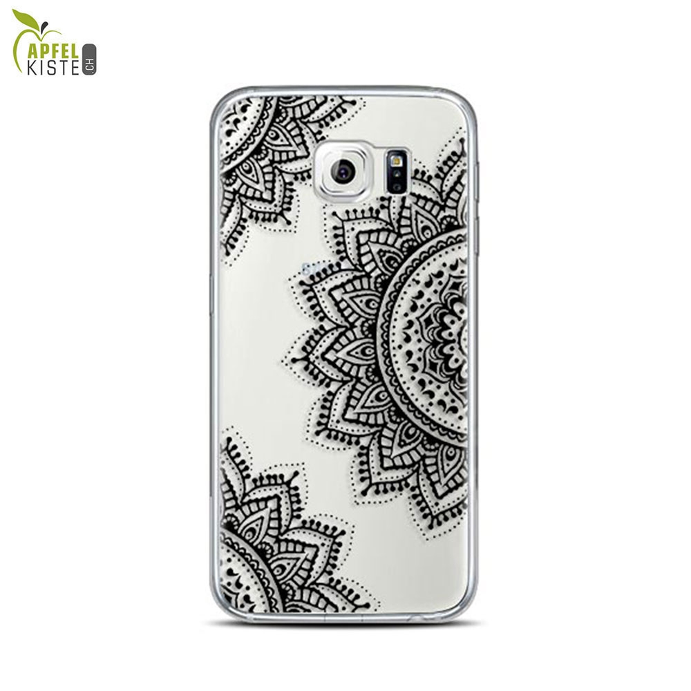 © - Samsung Galaxy A5 (2017) Gummi Case Hülle Ultra Thin Henna Mandala - Transparent / Schwarz