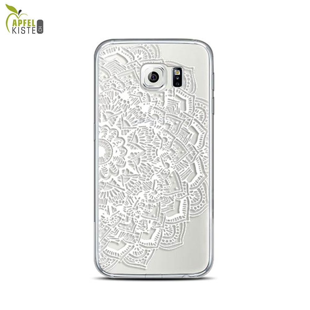 © - Samsung Galaxy A5 (2017) Gummi Case Hülle Ultra Thin Henna Mandala - Transparent / Weiss