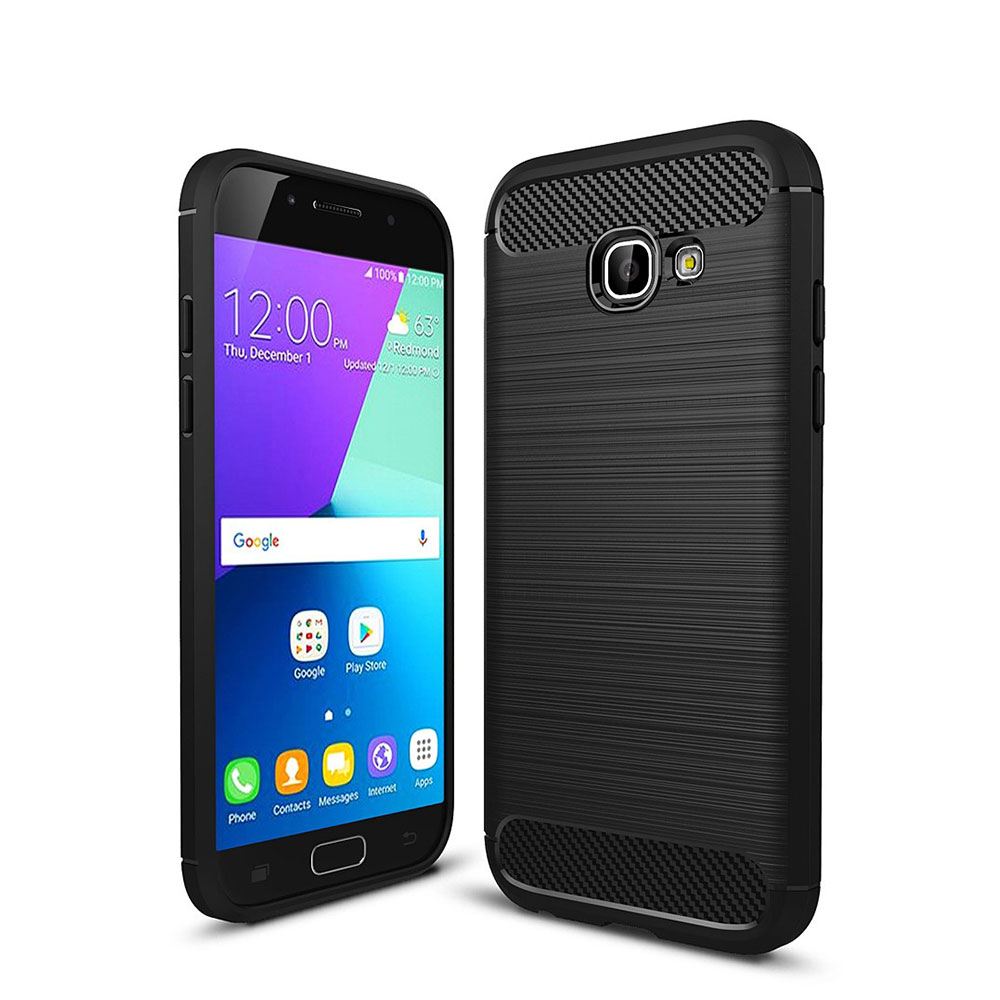 Image of Samsung Galaxy A5 (2017) Gummi Case Schutzhülle im Carbon Look - Schwarz bei Apfelkiste.ch