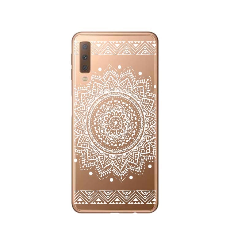 Image of Apfelkiste © - Samsung Galaxy A50 / A30s Gummi Case Hülle Ultra Thin Mandala - Transparent / Weiss bei Apfelkiste.ch