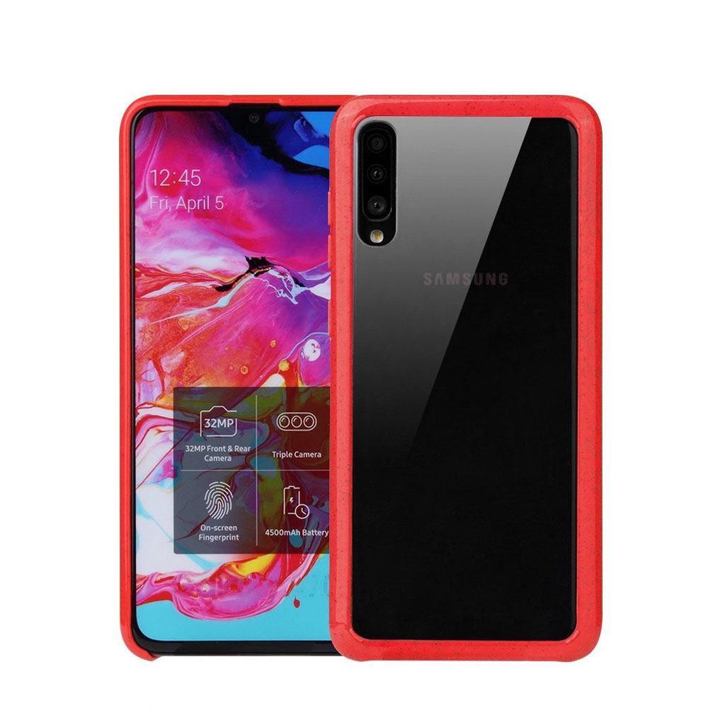Image of Samsung Galaxy A50 / A30s Bio Hybrid TPU Bumper Case Schutzhülle Eco Friendly - Rot / Transparent bei Apfelkiste.ch