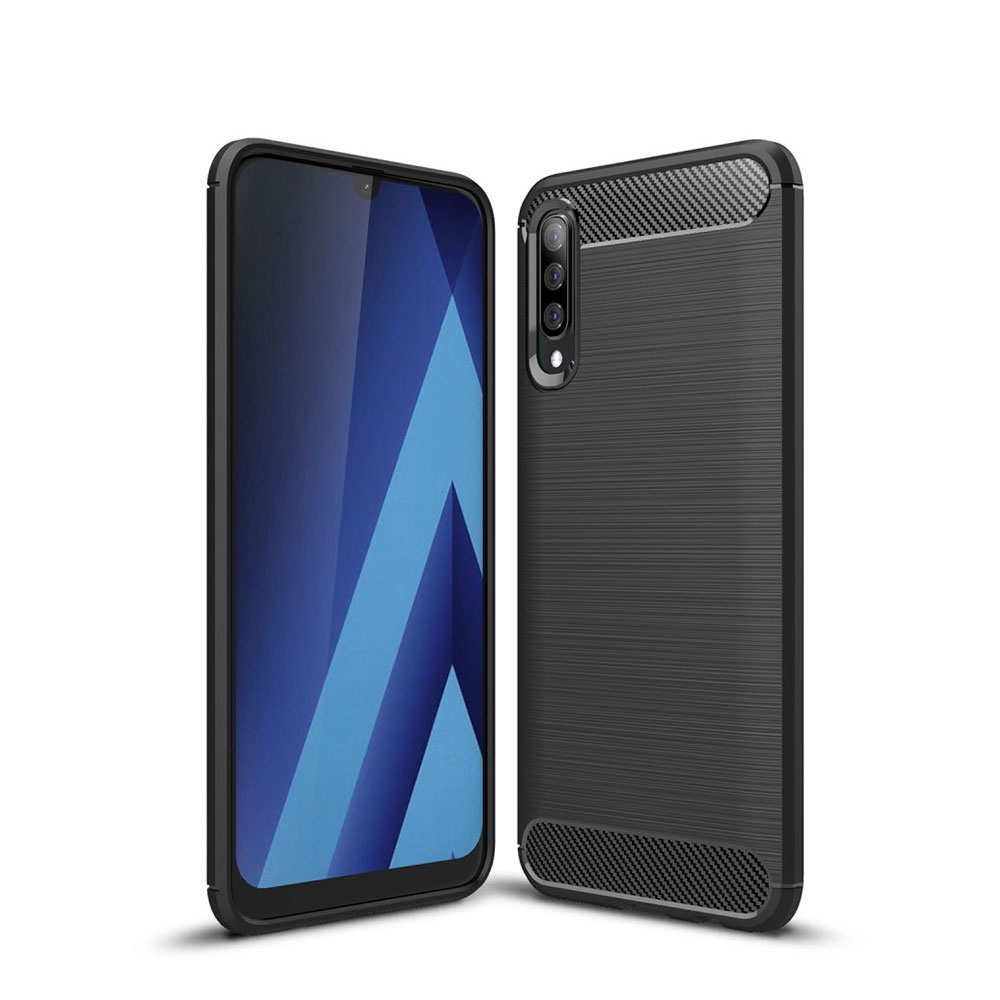 Image of Samsung Galaxy A50 / A30s Gummi Case Schutzhülle Carbon Look - Schwarz bei Apfelkiste.ch