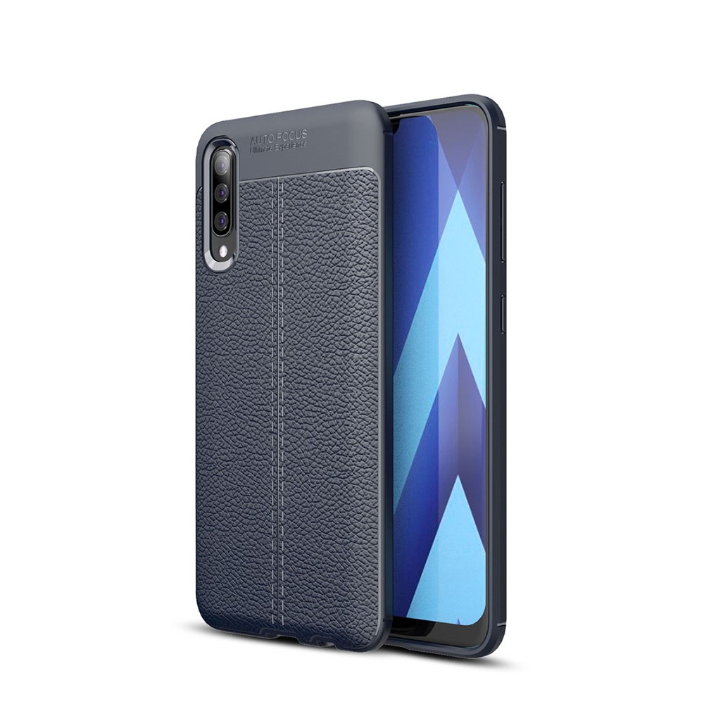 Image of Samsung Galaxy A50 / A30s Hülle Litchi Look - Dunkelblau bei Apfelkiste.ch