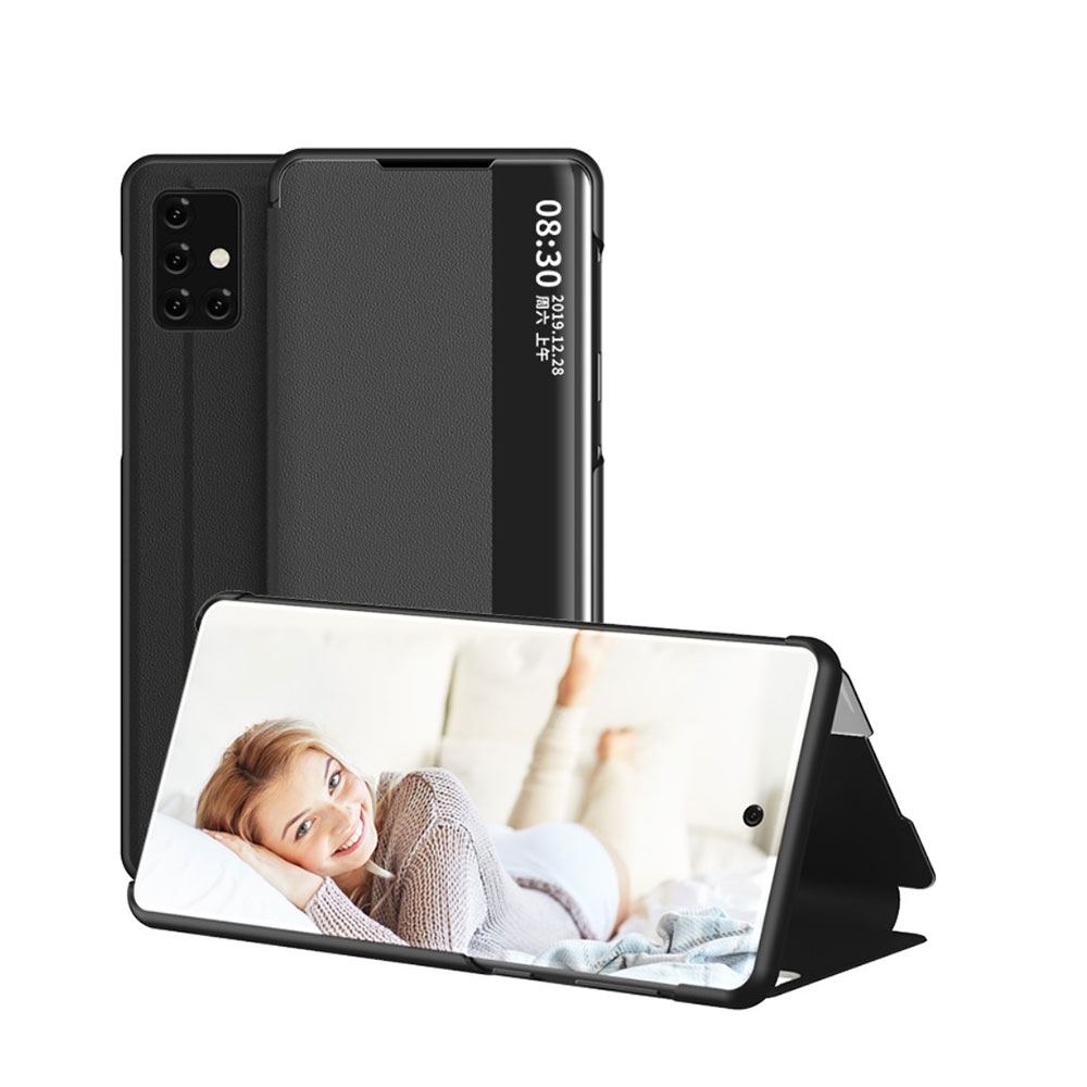 Image of Samsung Galaxy A51 (2019) Leder Hülle Slim Window View Flip Case - Schwarz bei Apfelkiste.ch