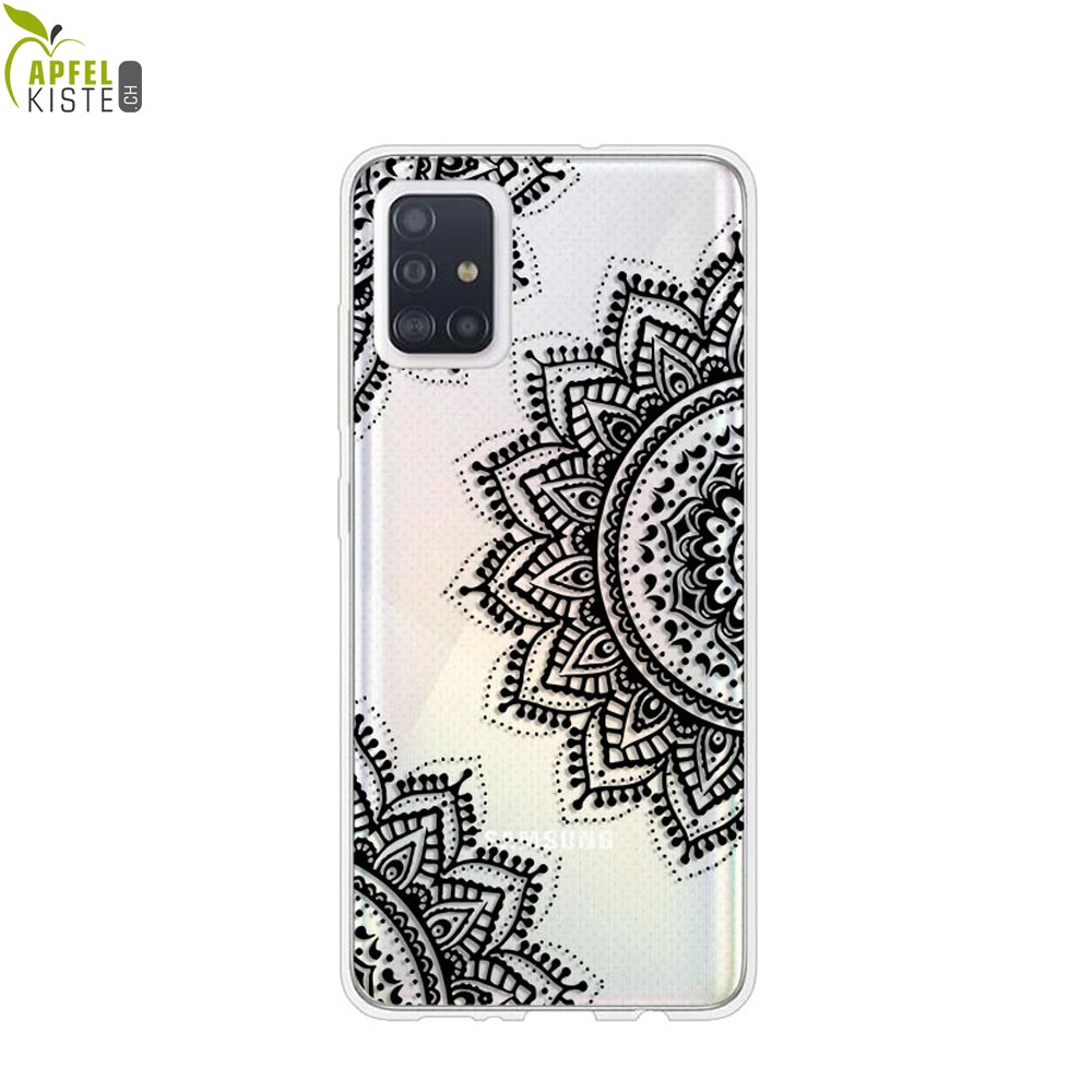 © - Samsung Galaxy A51 5G (2020) Gummi Case Hülle Ultra Thin Henna Mandala - Transparent / Schwarz