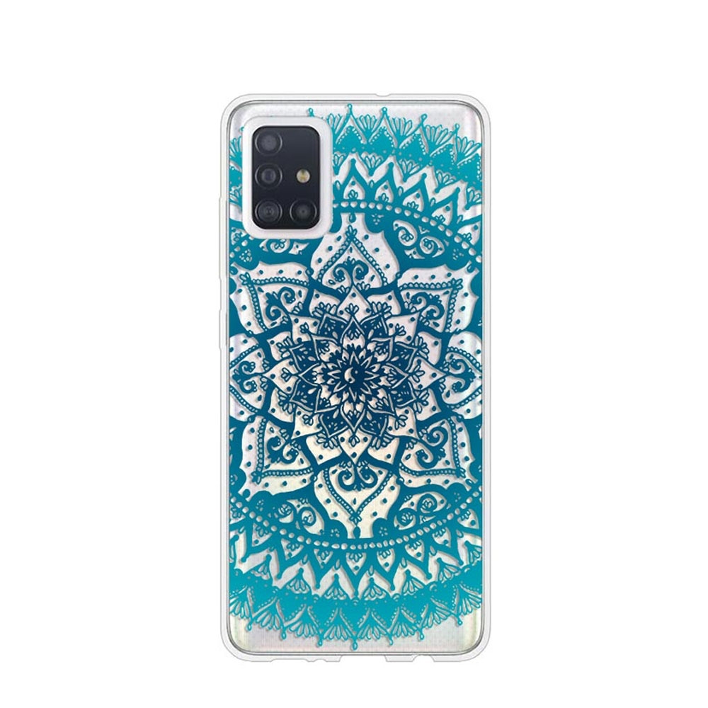 Image of Apfelkiste © - Samsung Galaxy A51 5G (2020) Gummi Case Hülle Ultra Thin Mandala - Transparent / Türkis bei Apfelkiste.ch