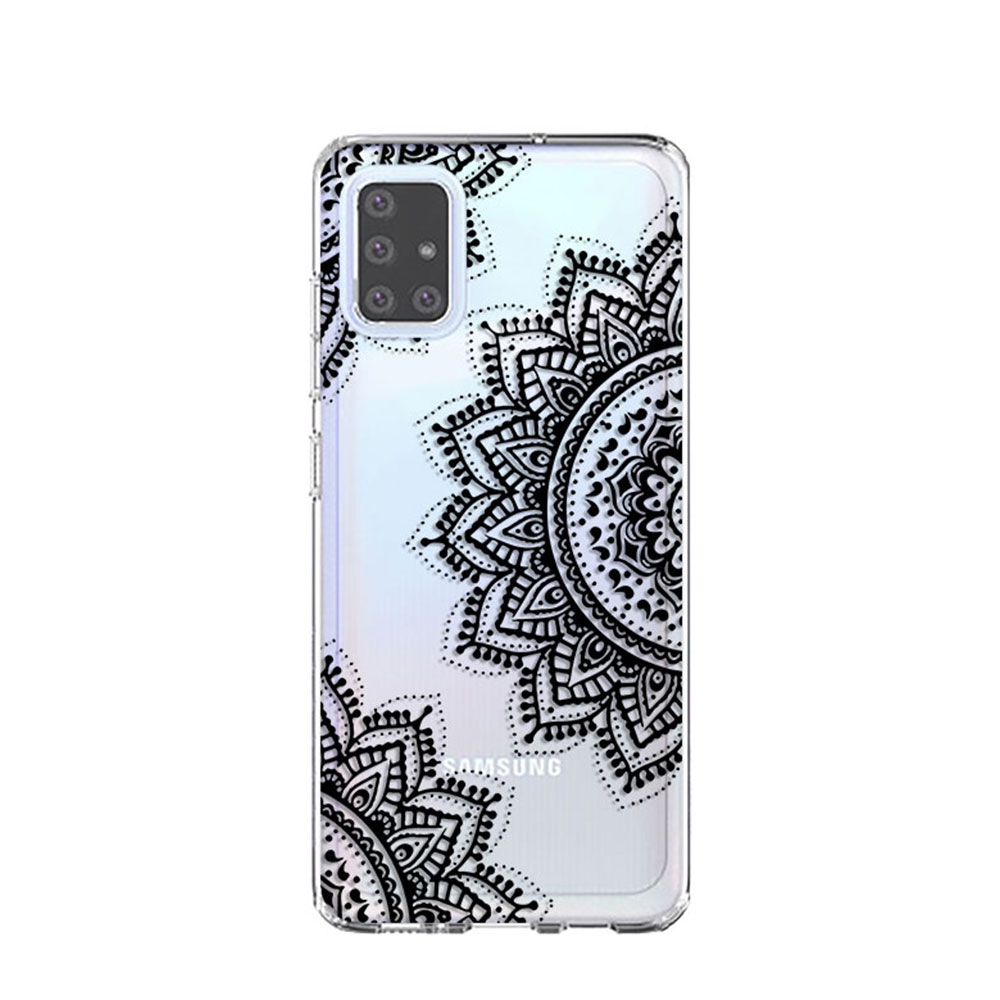 Image of Apfelkiste © - Samsung Galaxy A51 (2019) Gummi Case Hülle Ultra Thin Henna Mandala - Transparent / Schwarz bei Apfelkiste.ch