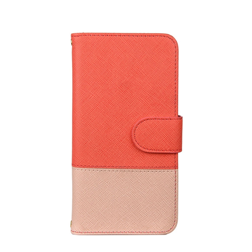 Samsung Galaxy A51 (2019) Dual Color Leder Tasche mit Kartenfach - Rot / Beige