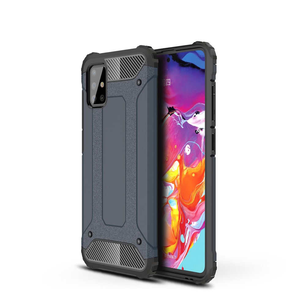 Image of Samsung Galaxy A51 (2019) Outdoor Hybrid Hardcase Hülle - Dunkelblau / Schwarz bei Apfelkiste.ch