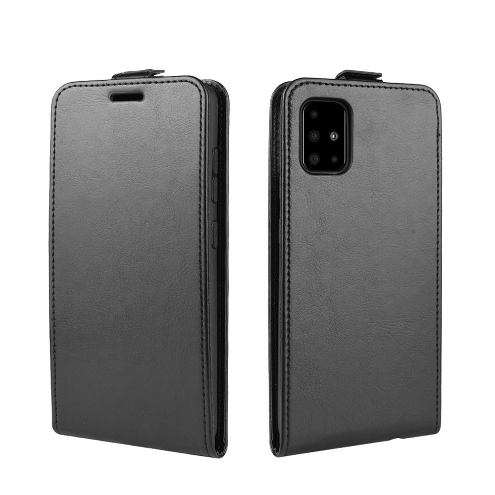 Image of Samsung Galaxy A51 (2019) Leder Tasche mit vertikaler Flip-Funktion - Schwarz bei Apfelkiste.ch
