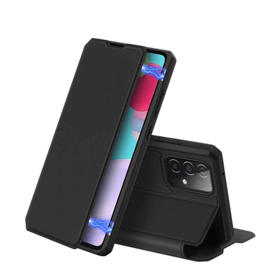 Image of Dux Ducis - Samsung Galaxy A52s 5G / A52 (5G) Magnet Flip Wallet Cover Leder Tasche - Schwarz bei Apfelkiste.ch
