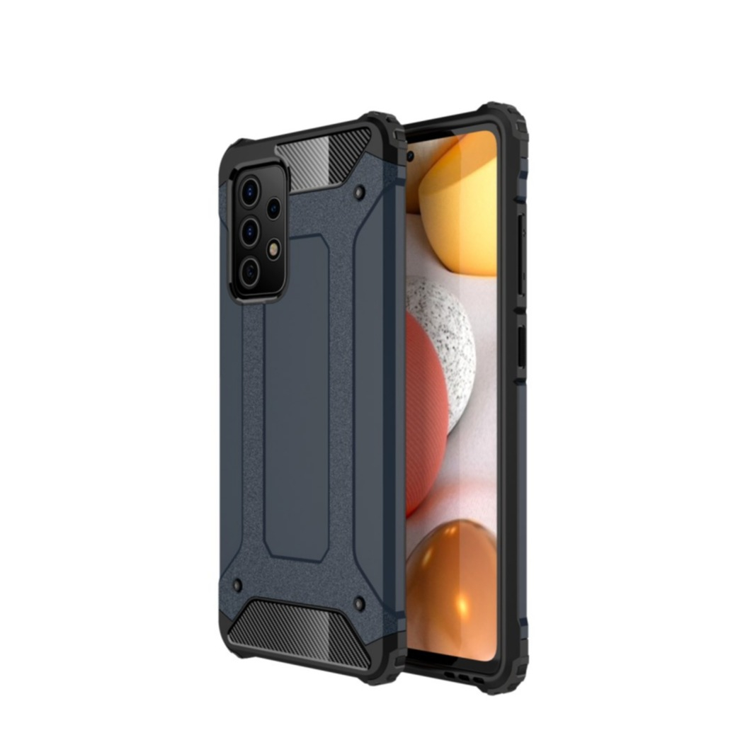 Image of Samsung Galaxy A52s 5G / A52 (5G) Outdoor Hybrid Hardcase Hülle - Dunkelblau / Schwarz bei Apfelkiste.ch