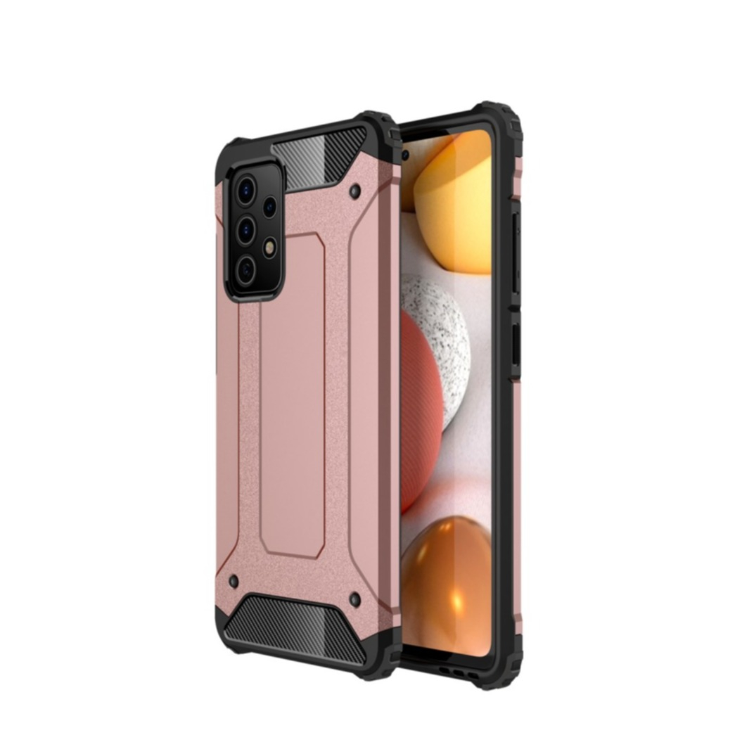 Image of Samsung Galaxy A52s 5G / A52 (5G) Outdoor Hybrid Hardcase Hülle - Roségold / Schwarz bei Apfelkiste.ch