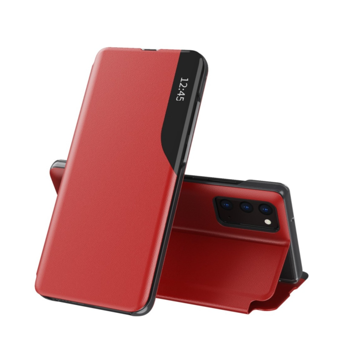 Image of Samsung Galaxy A52s 5G / A52 (5G) Leder Hülle Small Window View Flip Case - Rot bei Apfelkiste.ch