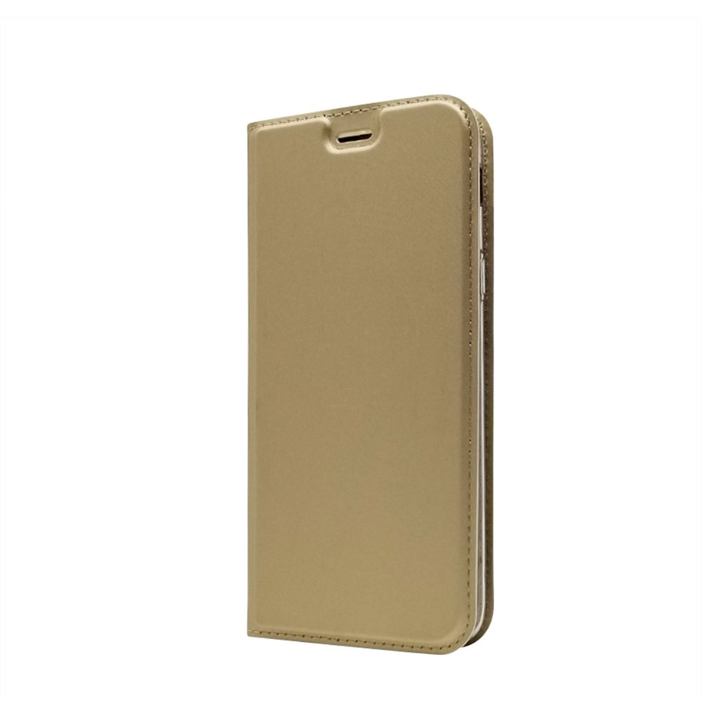 Image of Samsung Galaxy A6 (2018) Flip Wallet Cover Leder Tasche - Gold bei Apfelkiste.ch