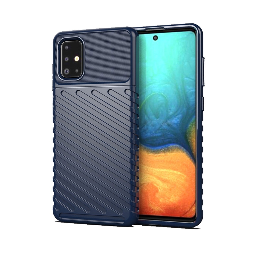 Image of Samsung Galaxy A71 Gummi Case Schutzhülle Grip Design - Dunkelblau bei Apfelkiste.ch