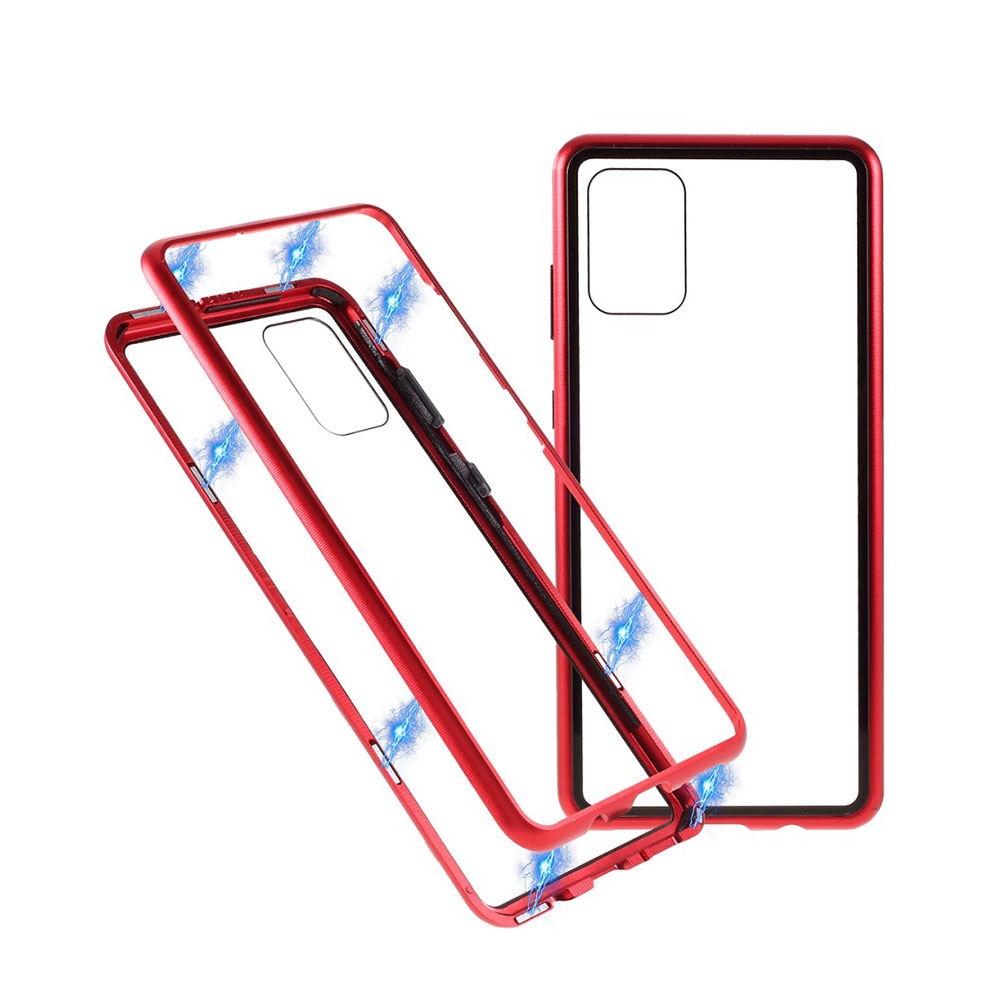 Image of Samsung Galaxy A71 Magnetische Alu Schutzhülle mit Panzer Glas Backcover (Magnet-Technologie) - Rot bei Apfelkiste.ch