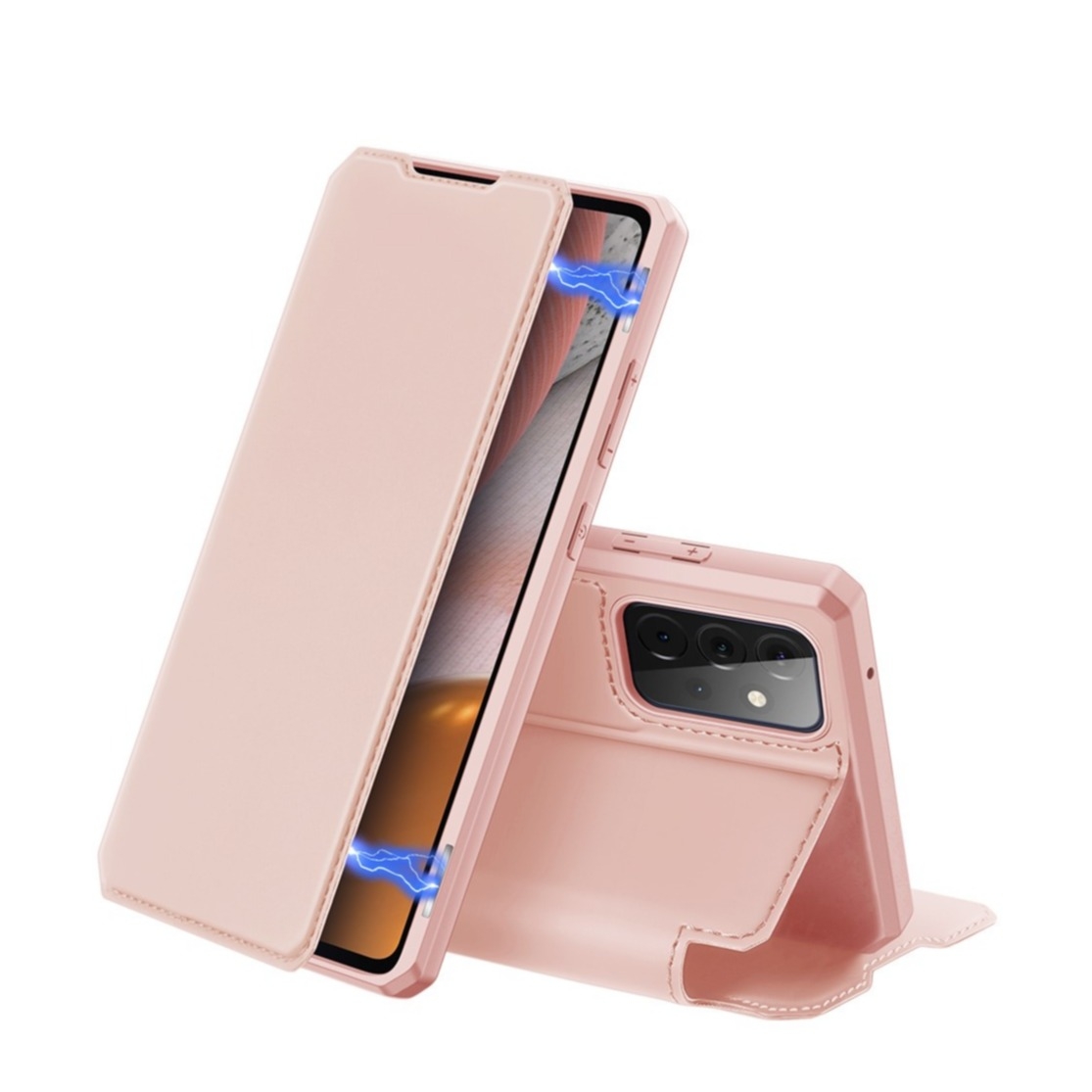 Image of Dux Ducis - Samsung Galaxy A72 / A72 5G Magnet Flip Wallet Cover Leder Tasche - Roségold bei Apfelkiste.ch