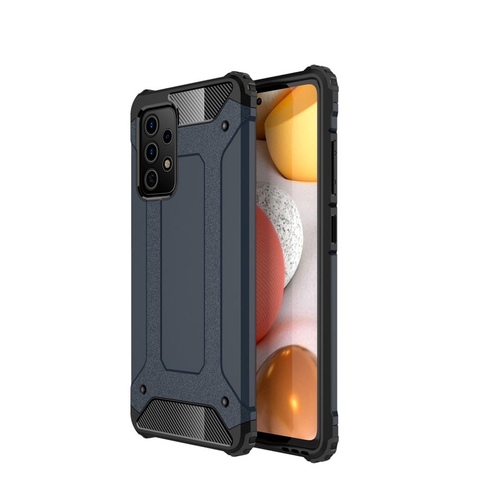 Image of Samsung Galaxy A72 / A72 5G Outdoor Hybrid Hardcase Hülle - Dunkelblau / Schwarz bei Apfelkiste.ch