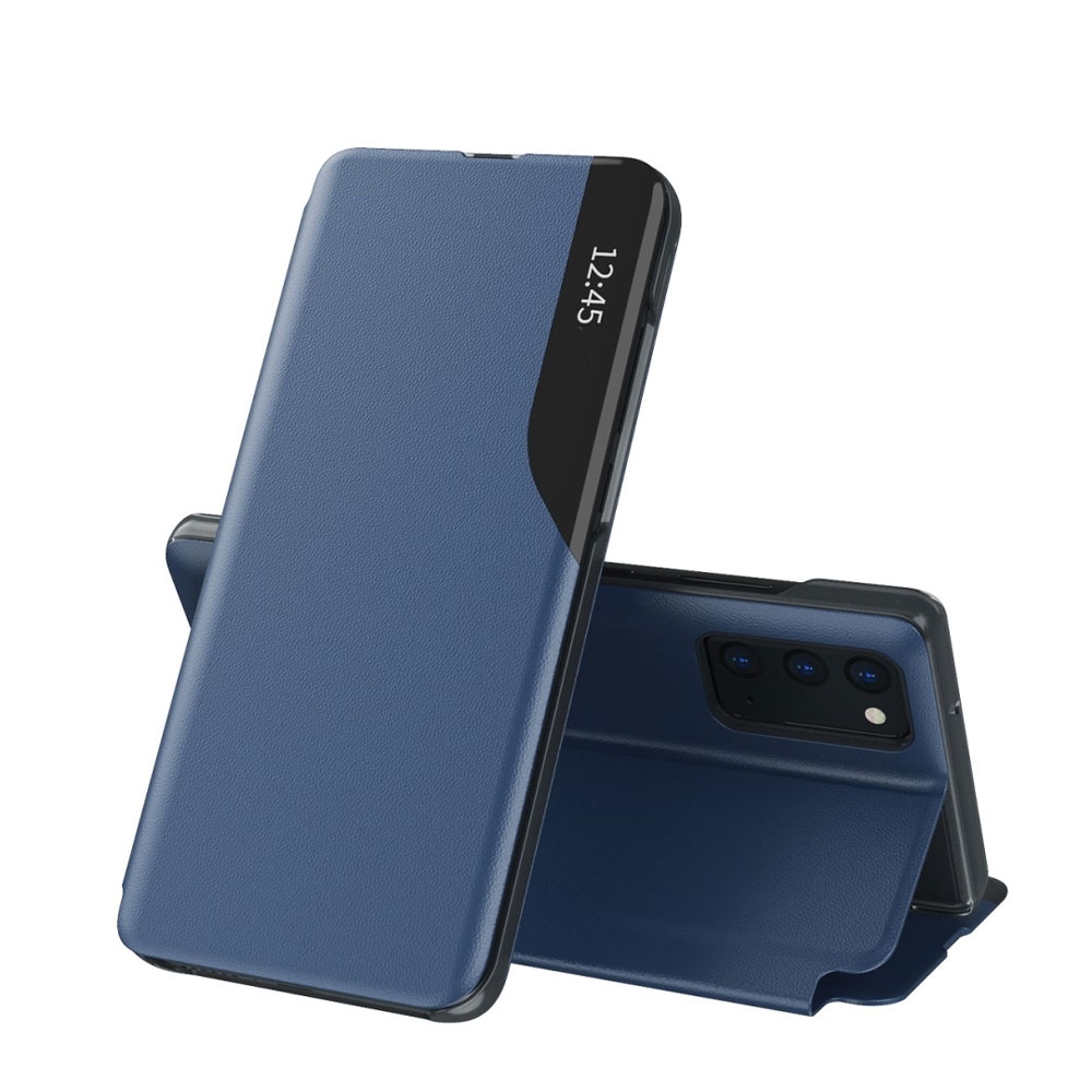 Image of Samsung Galaxy A72 / A72 5G Leder Hülle Small Window View Flip Case - Dunkelblau bei Apfelkiste.ch