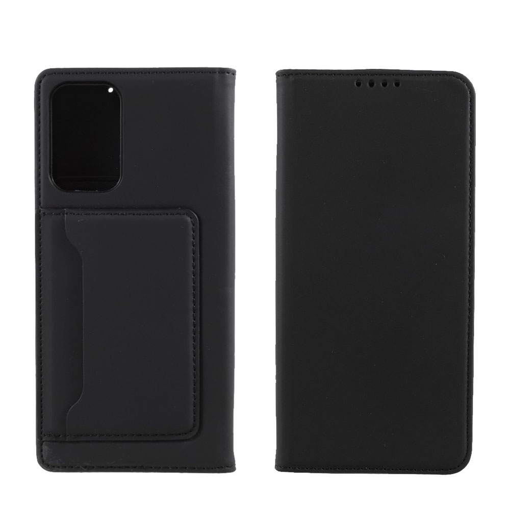 Image of Samsung Galaxy A72 / A72 5G Leder Tasche Flip Cover mit Kartenfach + Aufsteller - Schwarz bei Apfelkiste.ch