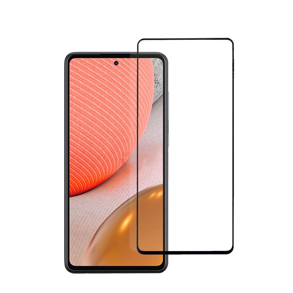 Image of Samsung Galaxy A72 / A72 5G Full-Screen Vollbild Glas Display Schutz mit Rahmen 0.3mm - Schwarz bei Apfelkiste.ch