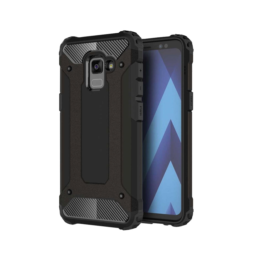 Image of Samsung Galaxy A8 (2018) Hybrid Hardcase Hülle Slim Design - Schwarz bei Apfelkiste.ch