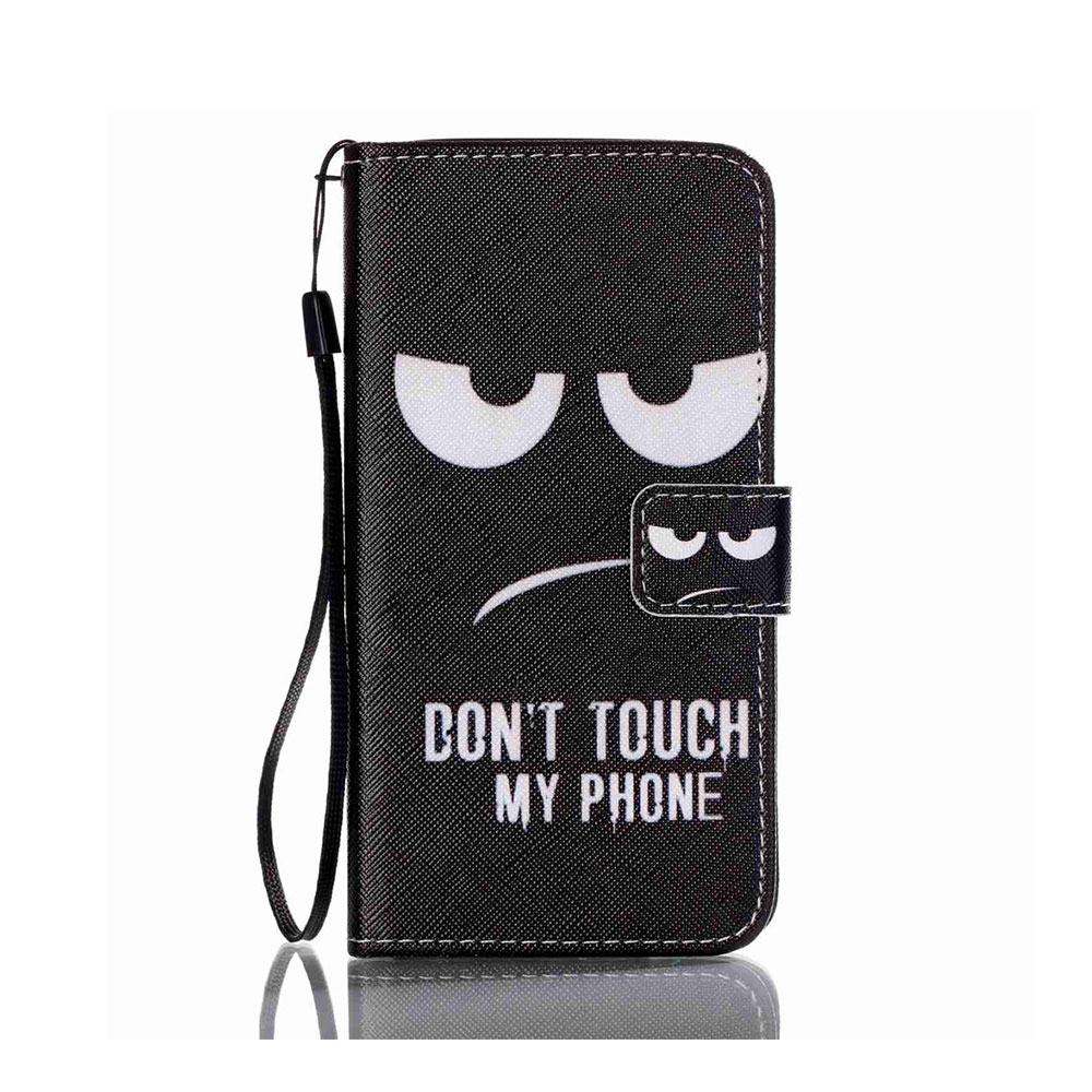 Samsung Galaxy J5 (2016) Leder Tasche Portemonnaie Don´t Touch My Phone