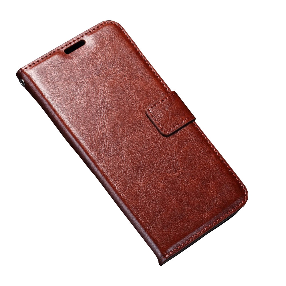 Samsung Galaxy J5 (2017) Leder Tasche Hülle mit Kartenfach - Braun