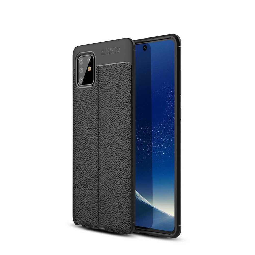 Image of Samsung Galaxy Note 10 Lite Hülle Litchi Look - Schwarz bei Apfelkiste.ch