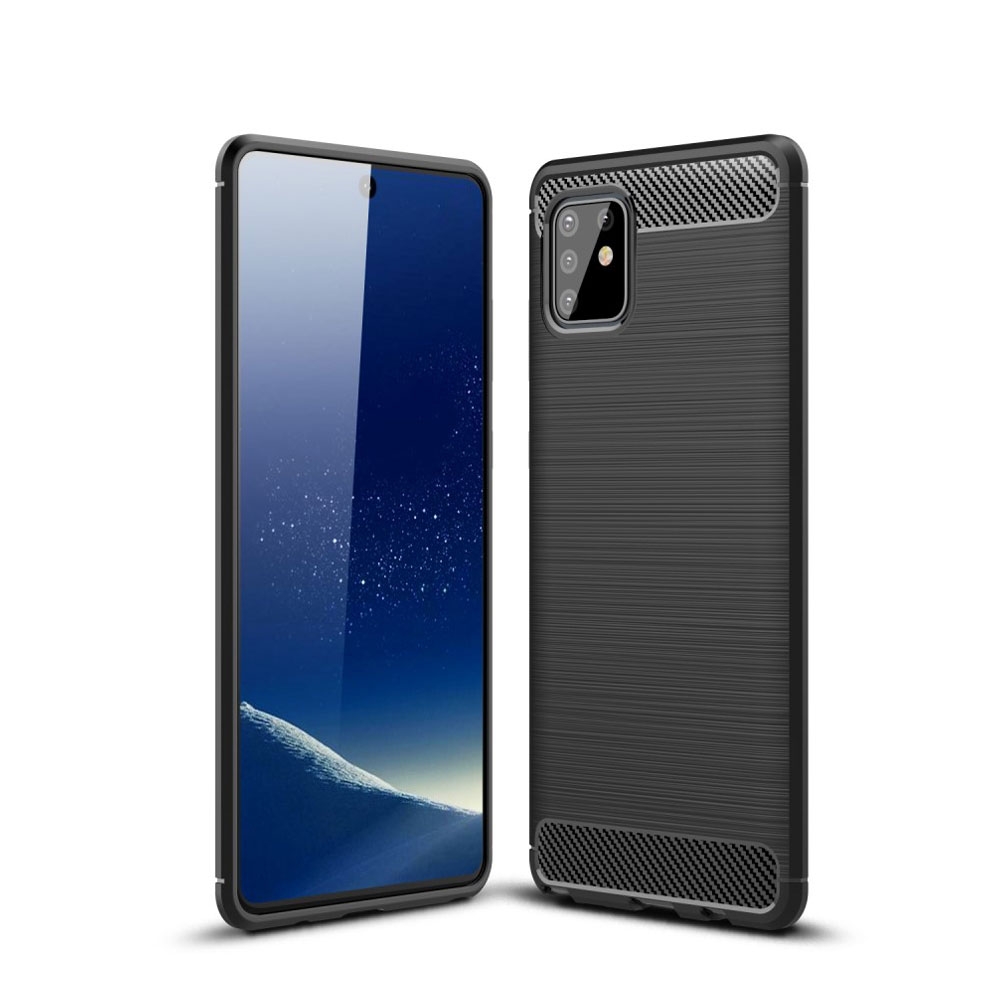 Image of Samsung Galaxy Note 10 Lite Gummi Case Schutzhülle Carbon Look - Schwarz bei Apfelkiste.ch