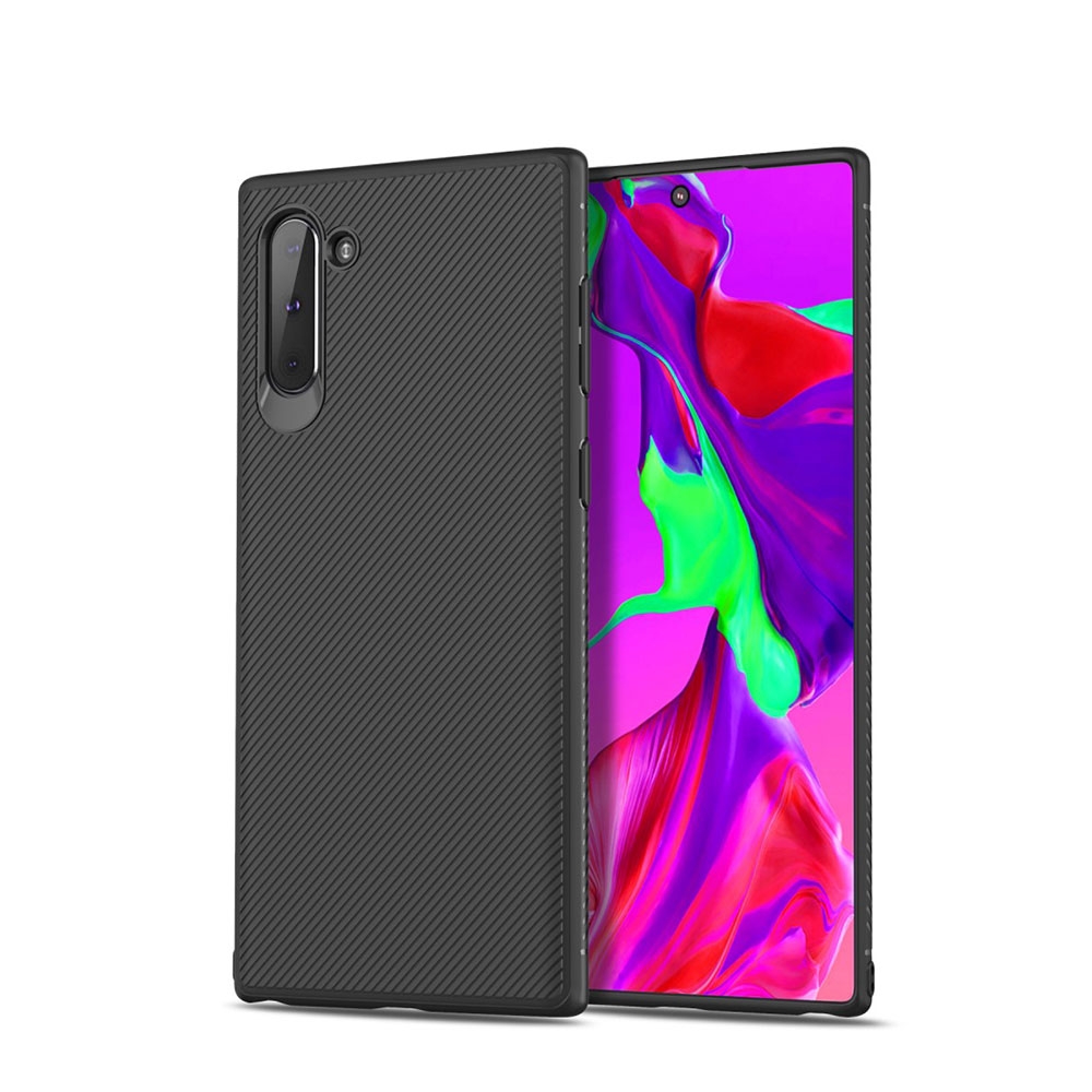 Image of Samsung Galaxy Note 10 / 10 5G Schutzhülle Gummi Grip Case Slim Design - Schwarz bei Apfelkiste.ch