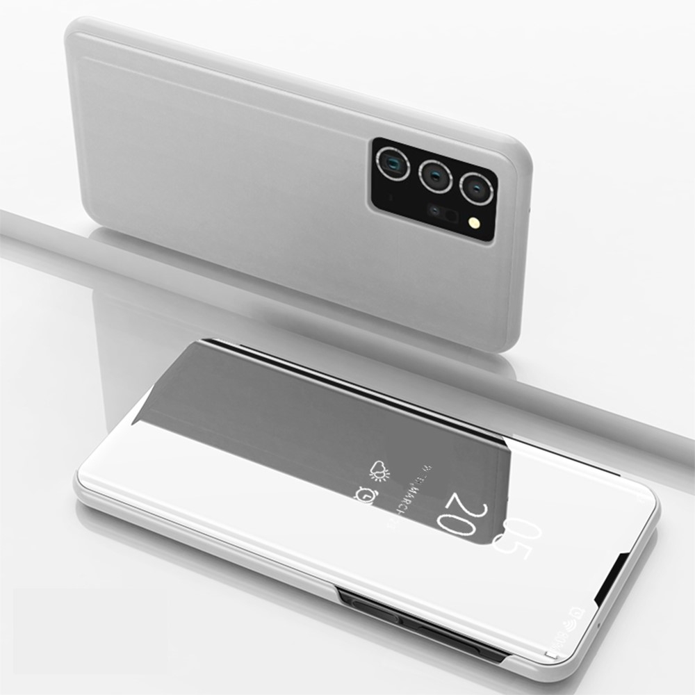 Image of Samsung Galaxy Note 20 Ultra / 20 Ultra 5G Clear View Standing Cover Hülle - Silber bei Apfelkiste.ch