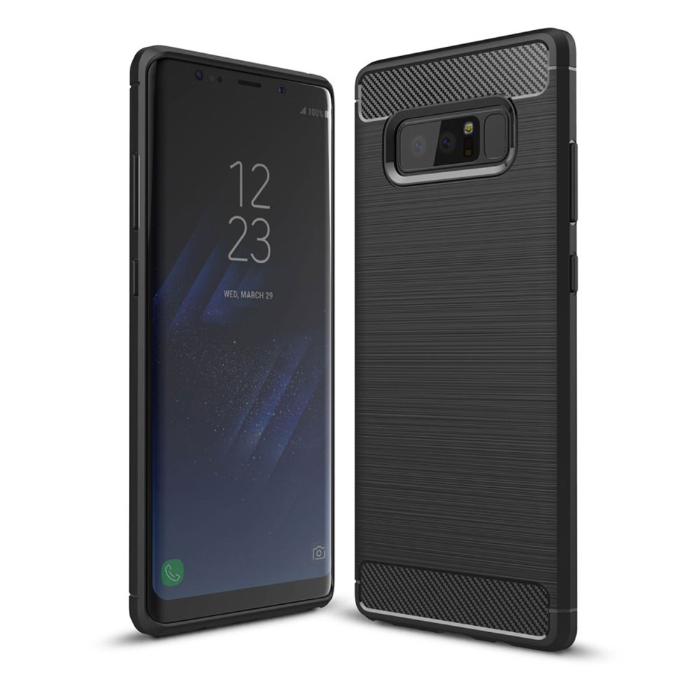 Image of Samsung Galaxy Note 8 Gummi Case Schutzhülle im Carbon Look - Schwarz bei Apfelkiste.ch