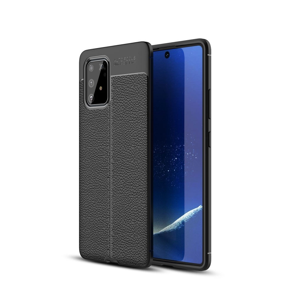 Image of Samsung Galaxy S10 Lite Hülle Litchi Look - Schwarz bei Apfelkiste.ch