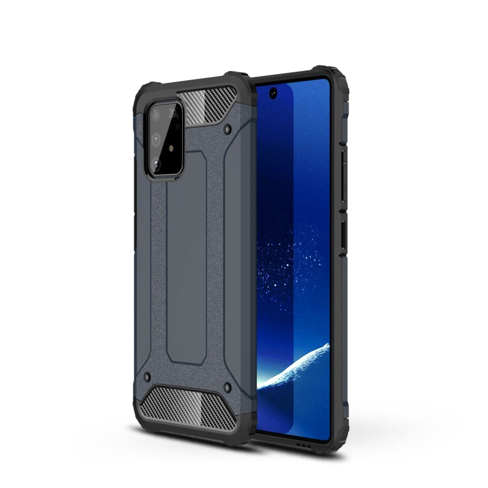 Image of Samsung Galaxy S10 Lite Outdoor Hybrid Hardcase Hülle - Dunkelblau / Schwarz bei Apfelkiste.ch