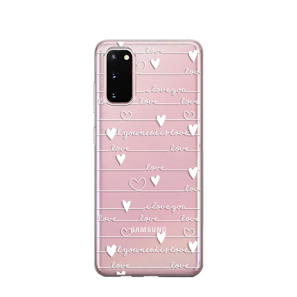 Image of Apfelkiste © - Samsung Galaxy S20 / S20 5G Gummi Case Hülle Ultra Thin Love Hearts - Transparent bei Apfelkiste.ch