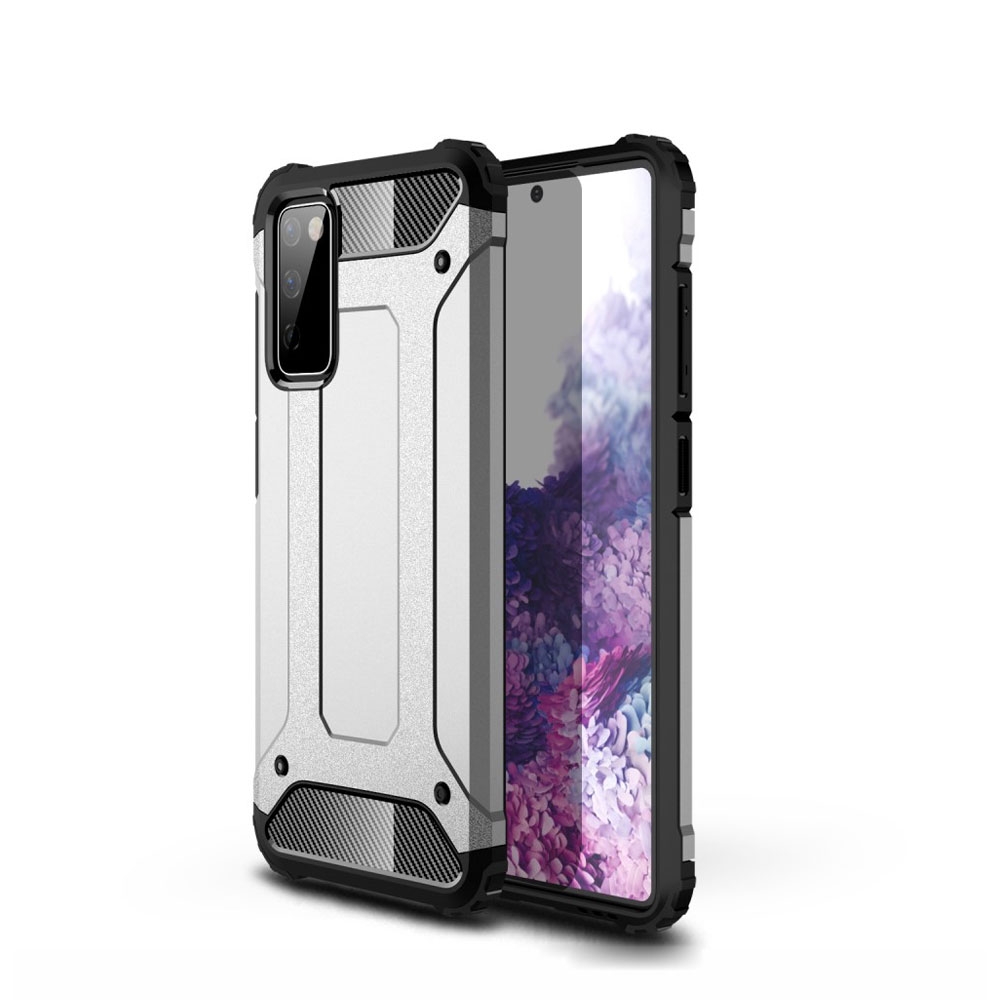 Image of Samsung Galaxy S20 FE / S20 FE 5G Outdoor Hybrid Hardcase Hülle - Silber / Schwarz bei Apfelkiste.ch