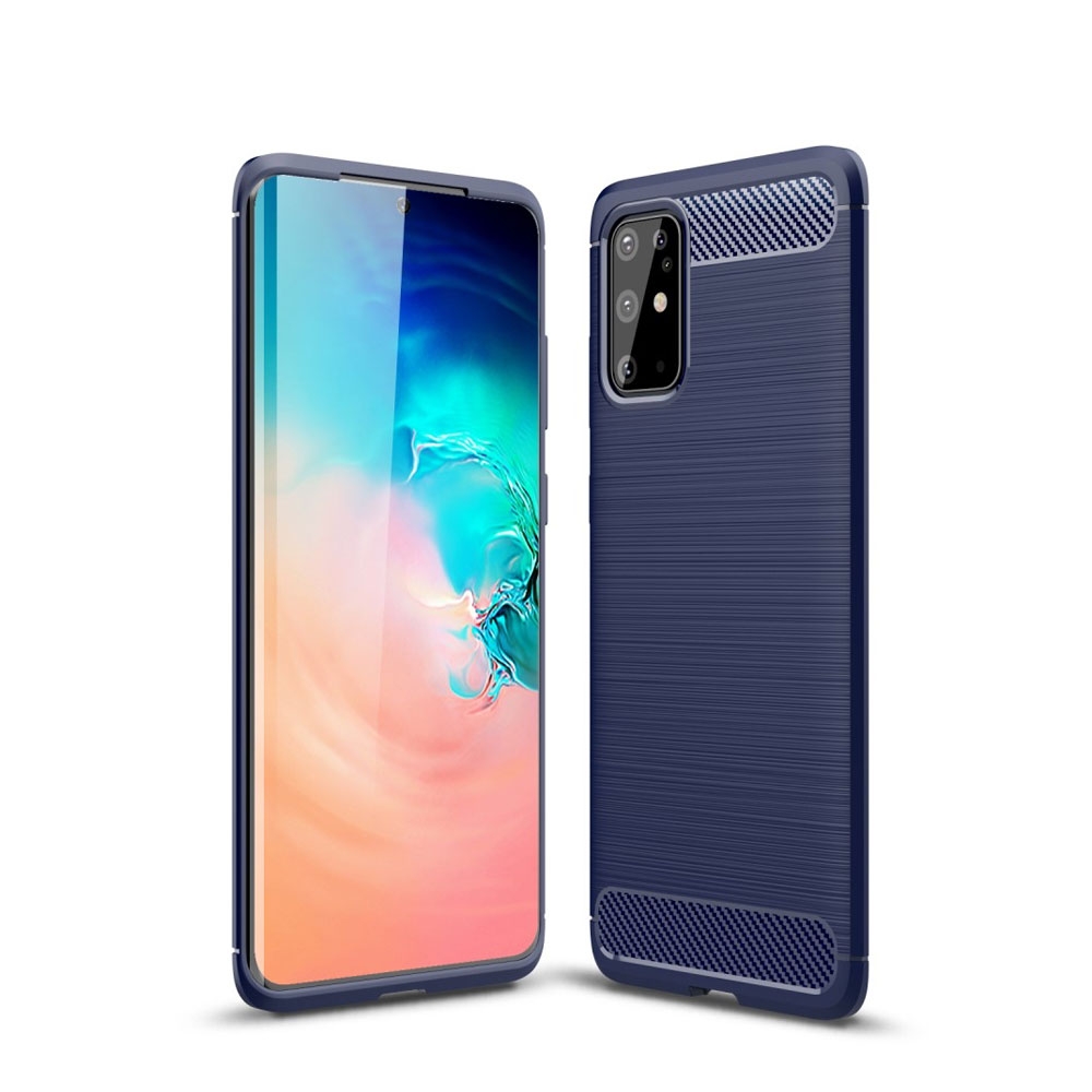 Image of Samsung Galaxy S20+ Plus / S20+ Plus 5G Gummi Case Schutzhülle Carbon Look - Dunkelblau bei Apfelkiste.ch