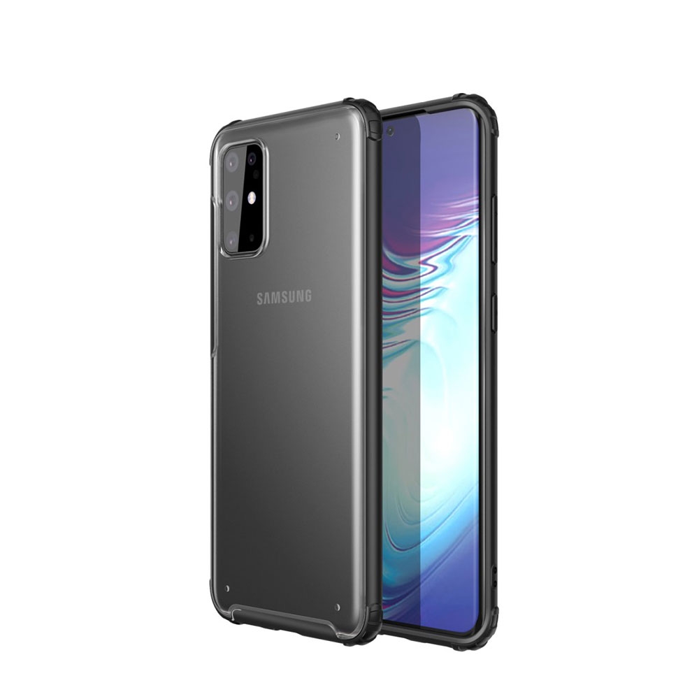 Image of Samsung Galaxy S20+ Plus / S20+ Plus 5G Hybrid Bumper Hülle Matte Beschichtung (Anti-Fingerprint) - Schwarz / Transparent bei Apfelkiste.ch