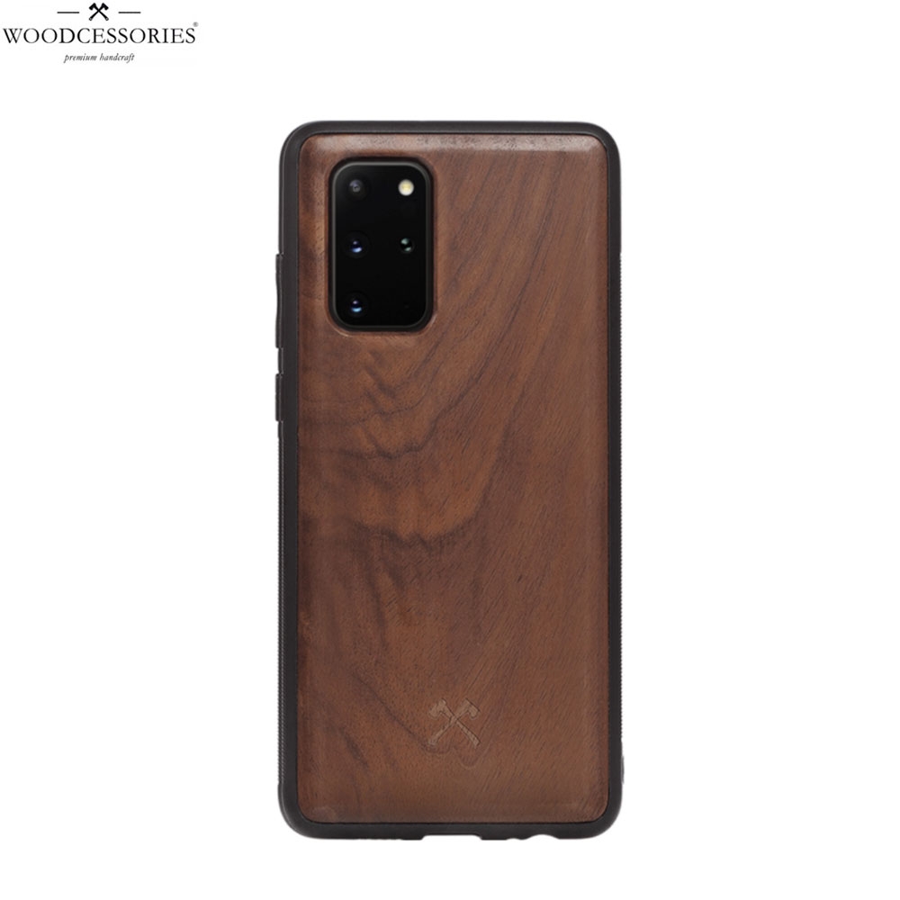 Samsung Galaxy S20+ Plus / S20+ Plus 5G EcoBump Classic Echt Holz Hülle Walnuss FSC Zertifiziert (ECO416) - Dunkelbraun